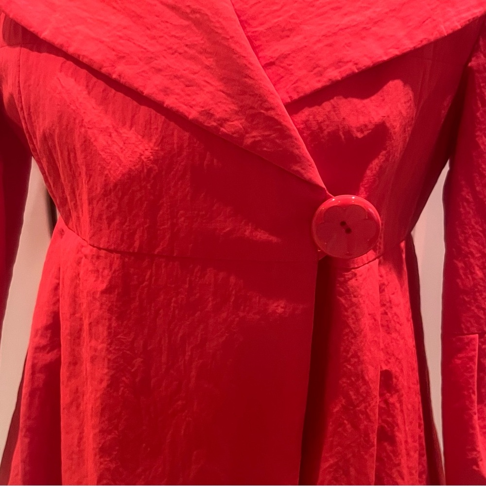 Vintage Nanette Lepore Arrivederci Deep Coral Raincoat Jacket Coat - Picture 7 of 11